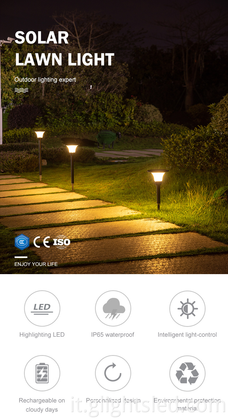 Cina fornitore percorso decorativo esterno impermeabile ip65 3w telecomando solare a led da giardino luce